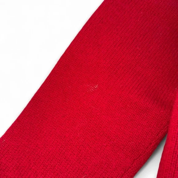 vintage 90s polo ralph lauren red 100% lambs wool quarter zip sweater size large